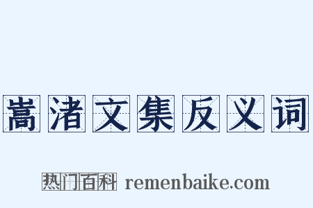 嵩渚文集反义词是什么意思的图片